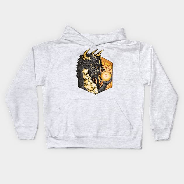 Dragon Roll Dice Kids Hoodie by LindenDesigns